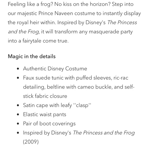 Disney Store Prince Naveen Costume for Kids – The Princess and the Frog - Picture 7 of 8